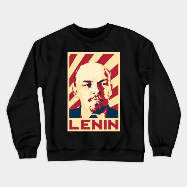 Lenin Retro Propaganda Crewneck Sweatshirt by Nerd_art